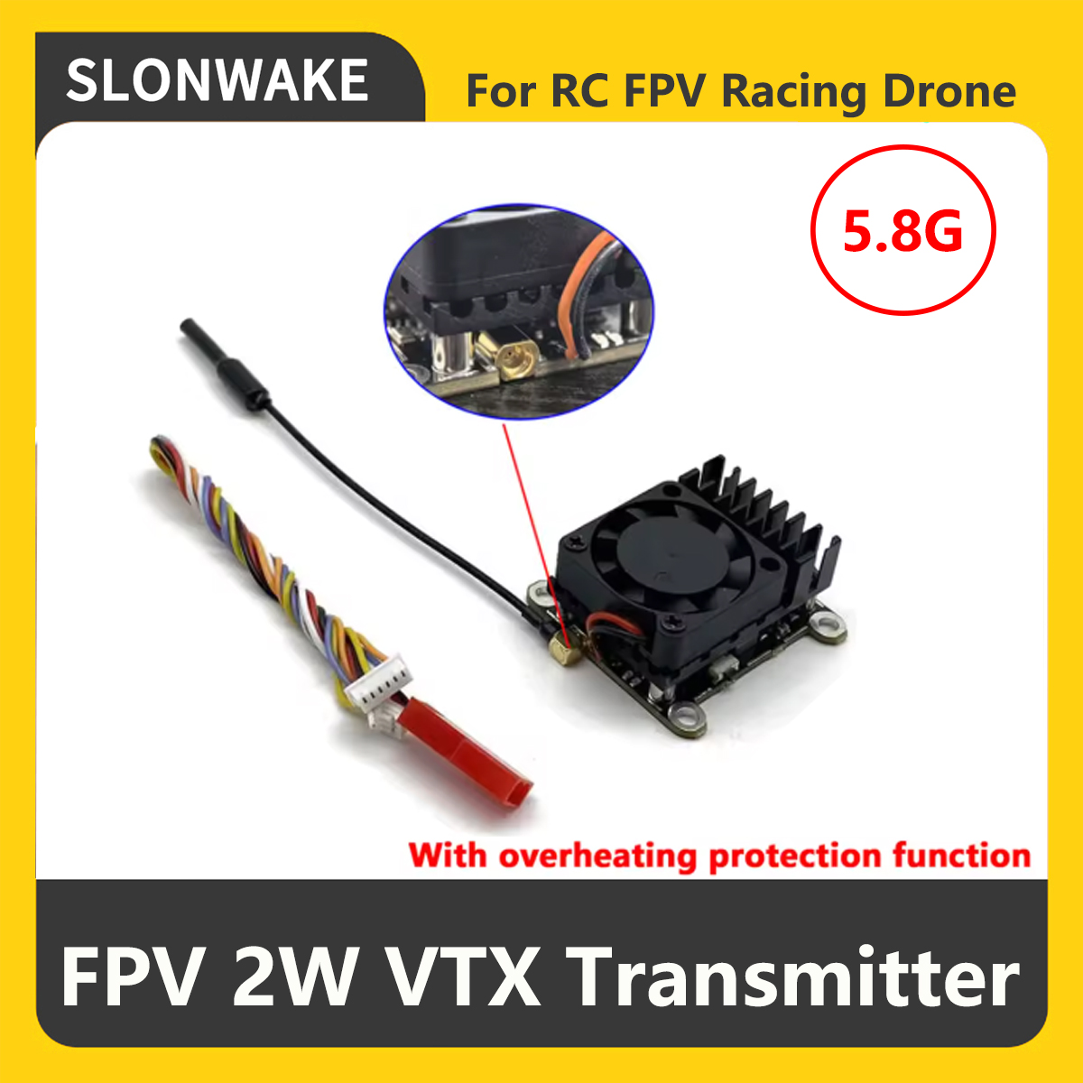 SLONWAKE 5.8G 2000mW FPV VTX T - Fpv Drone Vtx review and price